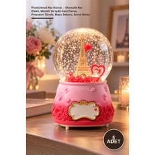 Yenilig 5 Adet Püskürtmeli Kar Küresi – Otomatik Kar Efekti, Müzikli ve Işıklı Cam Fanus, Polyester Gövde, Masa Dekoru, Snow Globe