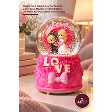 Yenilig 2 Adet Püskürtmeli Büyük Boy Kar Küresi – Cam Fanus Müzikli Dekoratif Biblo Otomatik Kar Püskürtme Snow Globe