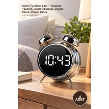Yenilig 4 Adet Dijital Yuvarlak Saat – Yuvarlak Tasarım, Dijital Gösterge, Digital Clock, Round Clock