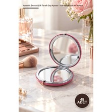 Yenilig 48 Adet Yuvarlak Desenli Çift Taraflı Cep Aynası – Yakınlaştırmalı ve Normal Ayna, Kompakt Taşınabilir Makyaj Aynası, Pocket Mirror Compact Mirror