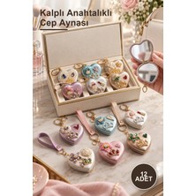 Yenilig 12 Adet Kalplı Anahtalıklı Cep Aynası