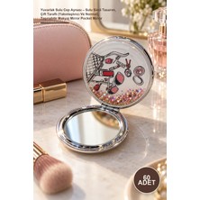 Yenilig 60 Adet Yuvarlak Sulu Cep Aynası – Sulu Simli Tasarım, Çift Taraflı (Yakınlaştırıcı ve Normal), Taşınabilir Makyaj Mirror Pocket Mirror