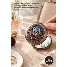 Yenilig 60 Adet Desenli Cep Aynası – Taşınabilir El Aynası, Makyaj Aynası, Dekoratif Desenli Pocket Mirror