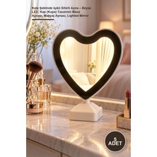 Yenilig 5 Adet Kalp Şeklinde Işıklı Sihirli Ayna – Beyaz Led, Kap (Kupa) Tasarımlı Masa Aynası, Makyaj Aynası, Lighted Mirror