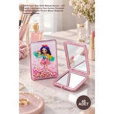 Yenilig 48 Adet Dikdörtgen Sulu Simli Makyaj Aynası – Çift Taraflı Yakınlaştırıcı Cep Aynası, Kompakt Taşınabilir Glitter Pocket Mirror Hediyelik