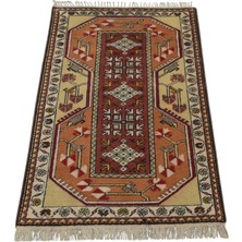 Kilim Antik El Dokuma Bozalan Milas Muğla Yün Halı 1998 - Vintage - Çok Renkli