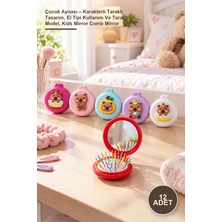 Yenilig 12 Adet Çocuk Aynası – Karakterli Taraklı Tasarım, El Tipi Kullanım ve Taraklı Model, Kids Mirror Comb Mirror