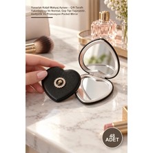 Yenilig 48 Adet Yuvarlak Kalpli Makyaj Aynası – Çift Taraflı Yakınlaştırıcı ve Normal, Cep Tipi Taşınabilir, Hediyelik ve Promosyon Pocket Mirror