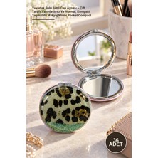 Yenilig 36 Adet Yuvarlak Sulu Simli Cep Aynası – Çift Taraflı Yakınlaştırıcı ve Normal, Kompakt Taşınabilir Makyaj Mirror Pocket Compact