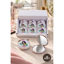 Yenilig 36 Adet Yuvarlak Desenli Cep Aynası – Çift Taraflı Yakınlaştırıcı ve Normal, Kompakt Tasarım, Makyaj Aynası, Pocket Mirror