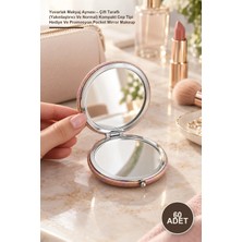Yenilig 60 Adet Yuvarlak Makyaj Aynası – Çift Taraflı (Yakınlaştırıcı ve Normal) Kompakt Cep Tipi Hediye ve Promosyon Pocket Mirror Makeup