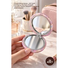 Yenilig 24 Adet Yuvarlak Makyaj Aynası – Çift Taraflı Yakınlaştırıcı Cep Ayna, Kompakt Taşınabilir Tasarım, Hediyelik Pocket Mirror