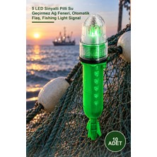 Yenilig 10 Adet Balıkçı Feneri – 5 LED Sinyalli Pilli Su Geçirmez Ağ Feneri, Otomatik Flaş, Fishing Light Signal
