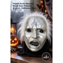 Yenilig 4 Adet Michael Myers Maske – Plastik Korku Maskesi Beyaz Saçlı Yetişkin Kostüm, Halloween Mask