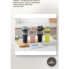 Yenilig 4 Adet Termos – Isı Koruma ve Sıcak ve Soğuk Içecek Taşıma, Taşınabilir Flask ve Şişe Alternatifi