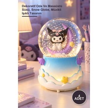 Yenilig 4 Adet Kuromi Orta Boy Işıklı Müzikli Kar Küresi – Dekoratif Oda ve Masaüstü Süsü, Snow Globe, Müzikli Işıklı Tasarım