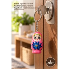 Yenilig 2 Adet Matruşka Charm Anahtarlık – Bebek Figürlü Tasarım Anahtar Zinciri, Charm Keychain, Hediyelik Aksesuar