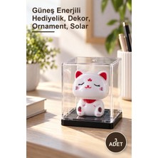 Yenilig 3 Adet Pleksi Kutu Içinde Küçük Kedi Figürü – Güneş Enerjili Hediyelik, Dekor, Ornament, Solar