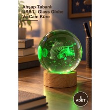 Yenilig 5 Adet Küçük Prens Büyük Cam Küre – Ahşap Tabanlı Usb'li Glass Globe ve Cam Küre