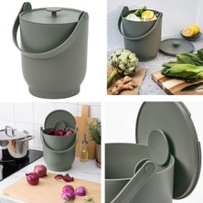 Str Store Çöp Kovası Katlanır Kulplu, Kapağı Kenara Sabitlenebilir, Polipropilen Plastik, Mint Yeşili, 4 Lt