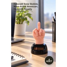 Yenilig 4 Adet Güneş Enerjili Sallanan Orta Parmak – Dekoratif Solar Bobble, Masa-Araba Aksesuarı, Hediyelik Novelty