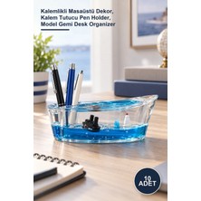Yenilig 10 Adet Batmayan Gemi Modeli – Kalemlikli Masaüstü Dekor, Kalem Tutucu Pen Holder, Model Gemi Desk Organizer