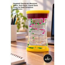 Yenilig 2 Adet Renkli Sıvı Kum Saati – Hareketli Damlacıklı Masaüstü Dekor, Sulu Oyun, Liquid Sand Timer ve Desk Ornament