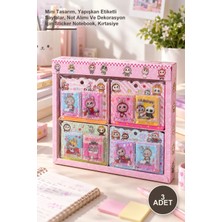Yenilig 3 Adet Sulu Sticker Not Defteri – Mini Tasarım, Yapışkan Etiketli Sayfalar, Not Alımı ve Dekorasyon Için Sticker Notebook, Kırtasiye