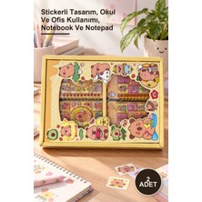 Yenilig 2 Adet Büyük Boy Sulu Stickerli Not Defteri – Stickerli Tasarım, Okul ve Ofis Kullanımı, Notebook ve Notepad