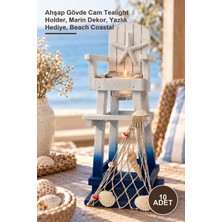 Yenilig 10 Adet Deniz Yıldızı Figürlü Cankurtaran Kulesi Biblo ve Mumluk – Ahşap Gövde Cam Tealight Holder, Marin Dekor, Yazlık Hediye, Beach Coastal