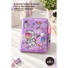 Yenilig 3 Adet Astronot Not Defteri – Astronot Temalı Kırtasiye Ürünü, Not Alma Için Notebook, Notepad