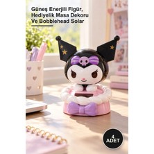 Yenilig 4 Adet Kafa Sallayan Kuromi – Güneş Enerjili Figür, Hediyelik Masa Dekoru ve Bobblehead Solar
