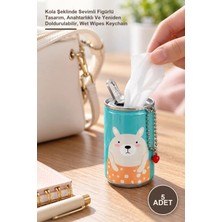 Yenilig 5 Adet Islak Mendil Kutusu – Kola Şeklinde Sevimli Figürlü Tasarım, Anahtarlıklı ve Yeniden Doldurulabilir, Wet Wipes Keychain