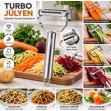 Str Store Paslanmaz Çelik Soyacak - Turbo Jülyen Doğrayıcı - Çok Fonksiyonlu Mutfak Aleti - Sebze ve Meyve Soyucu