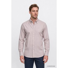 Altınyıldız Classics Pamuklu Yumuşak Dokulu Flanel Slim Fit Dar Kesim Düğmeli Yaka Gömlek