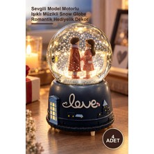 Yenilig 4 Adet Kar Küresi – Sevgili Model Motorlu Işıklı Müzikli Snow Globe Romantik Hediyelik Dekor