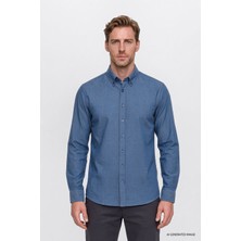 Altınyıldız Classics Pamuklu Yumuşak Dokulu Flanel Slim Fit Dar Kesim Düğmeli Yaka Gömlek