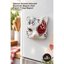 Yenilig 10 Adet Venedik Kedi Magnet – Işlemeli Seramik Dekoratif Buzdolabı Magnet, Kedi Figürlü Fridge Magnet