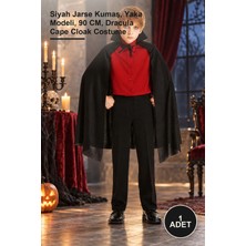 Yenilig 1 Adet Yakalı Vampir Pelerin – Siyah Jarse Kumaş, Yaka Modeli, 90 Cm, Dracula Cape Cloak Costume