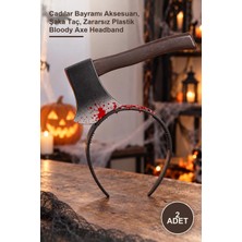 Yenilig 2 Adet Kafaya Saplanmış Kanlı Balta Şaka Tacı – Cadılar Bayramı Aksesuarı, Şaka Taç, Zararsız Plastik Bloody Axe Headband