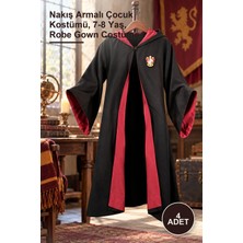 Yenilig 4 Adet Harry Potter Gryffindor Cübbe Çocuk Boy – Nakış Armalı Çocuk Kostümü, 7-8 Yaş, Robe Gown Costume