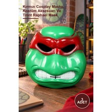 Yenilig 3 Adet Ninja Kaplumbağalar Raphael Maskesi – Kırmızı Cosplay Maske, Kostüm Aksesuarı ve Tmnt Raphael Mask