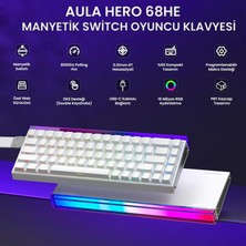Aydogan's Hero 68 He Manyetik Klavye Rapid Trigger Black King Switch 8000Hz Rgb Neon Tkl Hot Swap Oyuncu Klavyesi Beyaz