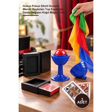 Yenilig 3 Adet Sihirbazlık Seti – Hokus Pokus Sihirli Numara Mendil Kaybolan Top Kaybolan Deste Değişen Kağıt Magic Trick