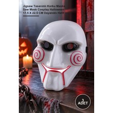 Yenilig 3 Adet Testere Maskesi – Jigsaw Tasarımlı Korku Maske Saw Mask Cosplay Halloween 17.5 x 22.5 cm Dayanıklı Hafif