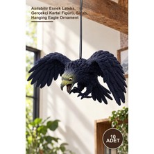 Yenilig 10 Adet Lateks Kartal Dekor Süsü – Asılabilir Esnek Lateks, Gerçekçi Kartal Figürü, Siyah, Hanging Eagle Ornament