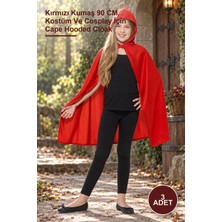 Yenilig 3 Adet Kapüşonlu Pelerin – Kırmızı Kumaş 90 Cm, Kostüm ve Cosplay Için Cape Hooded Cloak