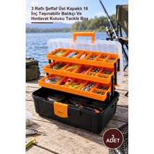 Yenilig 3 Adet Balıkçı Takım Çantası – 3 Raflı Şeffaf Üst Kapaklı 16 Inç Taşınabilir Balıkçı ve Hırdavat Kutusu Tackle Box