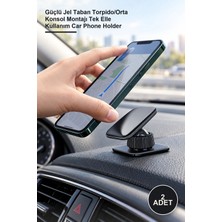 Yenilig 2 Adet Jel Yapışkanlı Araba Telefon Tutucu – Güçlü Jel Taban Torpido/orta Konsol Montajı Tek Elle Kullanım Car Phone Holder