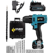 Sturdy 58V 6AH New Seri Lıon Çift Akülü Darbeli Turbo Şarjlı Vidalama Matkap 27 Parça Uç Setli